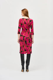 Joseph Ribkoff Abstract Print Dress Black Multi