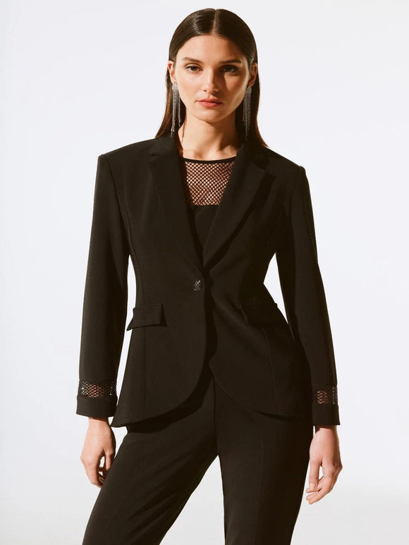 Joseph Ribkoff Blazer With Mesh Detail Black