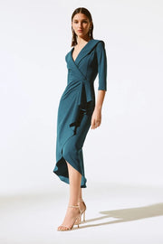 Joseph Ribkoff Crepe Sheath Dress Twilight Teal