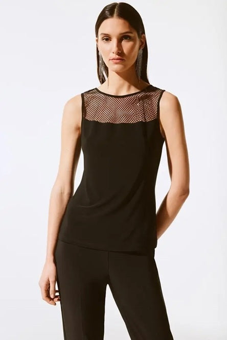 Joseph Ribkoff Silky Knit Mesh Top Black