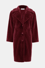 Joseph Ribkoff Faux Fur Coat Merlot