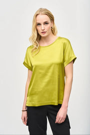 Joseph Ribkoff Satin Front Top Wasabi