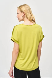 Joseph Ribkoff Satin Front Top Wasabi