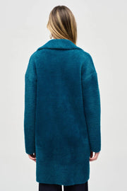 Joseph Ribkoff Feather Yarn Coat Twilight Teal