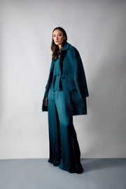 Joseph Ribkoff Feather Yarn Coat Twilight Teal