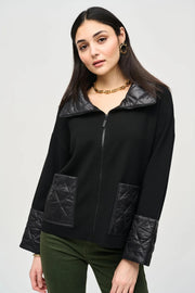 Joseph Ribkoff Knit Zipped Jacket Black