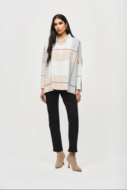 Joseph Ribkoff Colour Block Jacquard Knit Cover Up