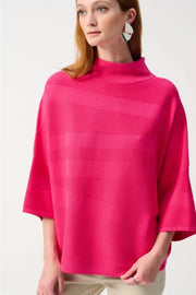 Joseph Ribkoff Knit Mock Neck Boxy Top Geranium