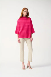 Joseph Ribkoff Knit Mock Neck Boxy Top Geranium