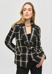 Joseph Ribkoff Boucle Check Blazer Black/Vanilla