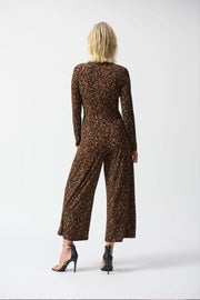 Joseph Ribkoff Leo Print V-Neck Jumpsuit