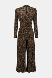 Joseph Ribkoff Leo Print V-Neck Jumpsuit