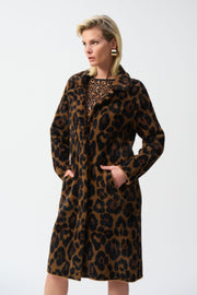 Joseph Ribkoff Leopard Print Faux Fur Coat