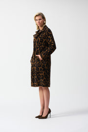 Joseph Ribkoff Leopard Print Faux Fur Coat