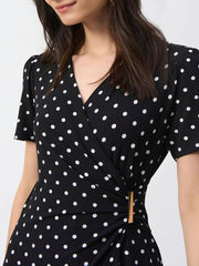 Joseph Ribkoff Polka Dot Print Jumpsuit Black/Vanilla