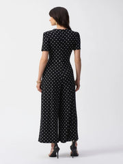 Joseph Ribkoff Polka Dot Print Jumpsuit Black/Vanilla