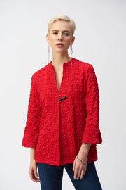 Joseph Ribkoff Bubble Jacquard Jacket Radiant Red