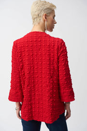 Joseph Ribkoff Bubble Jacquard Jacket Radiant Red