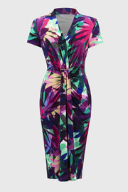 Joseph Ribkoff Floral V-Neck Wrap Dress Multi