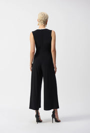 Joseph Ribkoff Sleeveless V-Neck Jumpsuit Midnight Blue/Vanilla