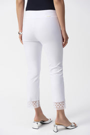 Joseph Ribkoff High Waist Embroidered Trouser White