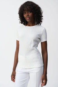 Joseph Ribkoff Crew Neck Top Vanilla