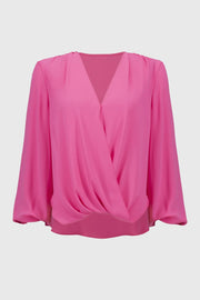 Joseph Ribkoff Georgette Boxy Top Bubble Gum