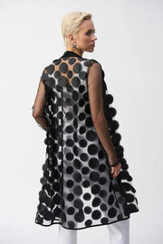 Joseph Ribkoff Dot Print Cover Up Black