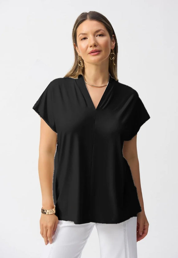 Joseph Ribkoff V-Neck Top Midnight Blue