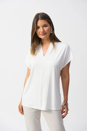 Joseph Ribkoff V-Neck Top Vanilla