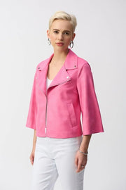 Joseph Ribkoff Faux Suede Jacket Bubble Gum