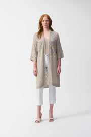 Joseph Ribkoff Open Front Knit Cover Up Champagne