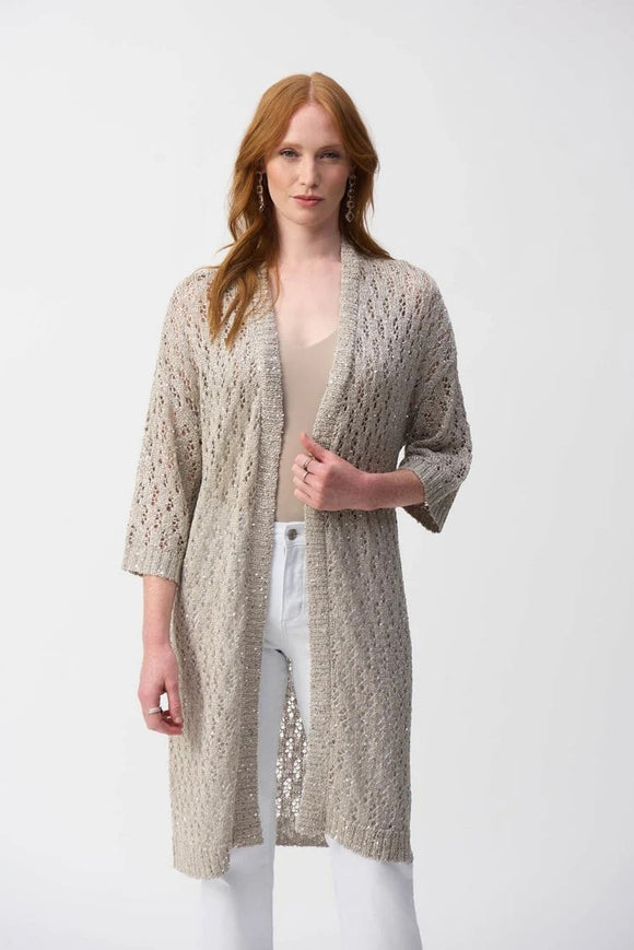 Joseph Ribkoff Open Front Knit Cover Up Champagne