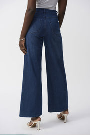 Joseph Ribkoff High Waist Wide Leg Denim Blue Jeans