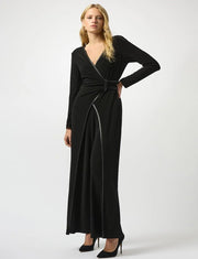 Joseph Ribkoff Black Jumpsuit With Leatherette Trim