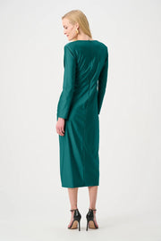 Joseph Ribkoff Draped V-neck Sheath Dress Opulent Green