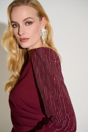 Joseph Ribkoff Crepe Sheath Dress Merlot