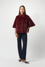 Joseph Ribkoff Faux Fur Jacket Merlot