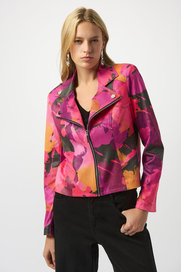 Joseph Ribkoff Faux Suede Jacket Black Multi