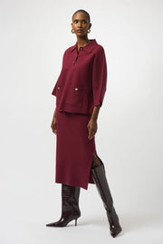 Joseph Ribkoff Knit Boxy Pullover Merlot