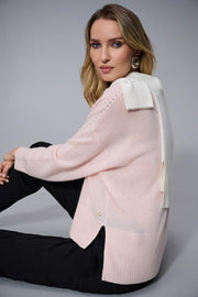 Joseph Ribkoff Crew Neck Knit Sweater Rose