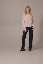 Joseph Ribkoff Crew Neck Knit Sweater Rose