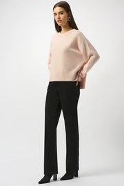 Joseph Ribkoff Crew Neck Knit Sweater Rose
