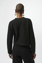 Joseph Ribkoff Knit Crew Neck Jacket Black