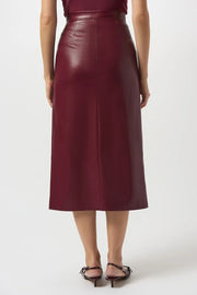 Joseph Ribkoff Leatherette Long Pencil Skirt Merlot