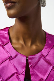 Joseph Ribkoff Textured Collarless Jacket Cosmos Pink