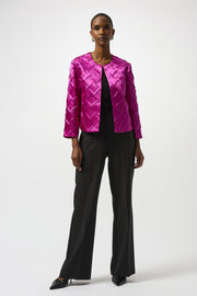 Joseph Ribkoff Textured Collarless Jacket Cosmos Pink