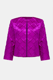 Joseph Ribkoff Textured Collarless Jacket Cosmos Pink