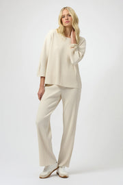 Joseph Ribkoff Pleated Scuba Crepe Wide Leg Trouser Birch