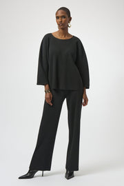 Joseph Ribkoff Pleated Scuba Crepe Wide Leg Trouser